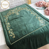 Velvet Embroidered Prayer Mat - Green 02