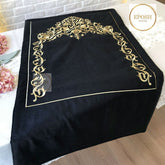 Embroidered Velvet Prayer Mat - Black 03