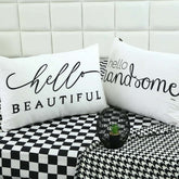 2 PCs Digital Printed Couple Pillow-Beautiful/Handsome