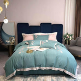 Luxury Embroidered Duvet Set - Light Sea Green