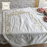 Velvet Embroidered Prayer Ma t- White 03