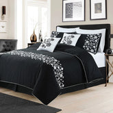 Luxury Embroidered Duvet Set - Black