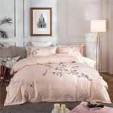 New Luxury Embroidered Peach Duvet Set - Complete 6 Piece King