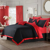 Red and Black Embellish Pleats Duvet Set