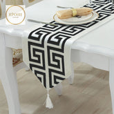Double Splendid Velvet Table Runner White