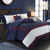 Embellish Patch Duvet Set - White & Blue