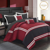 Embellish Patch Duvet Set - Red & Black