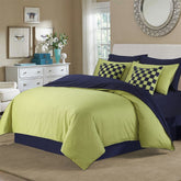 Green and Blue Embellish Duvet Set