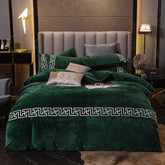 New Luxury Aplic Work Velvet Duvet set - Green