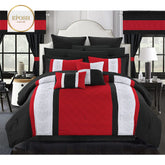 Luxury Embroidered Duvet Set - Red and Black