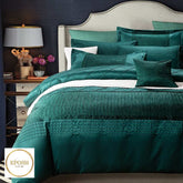 Embellish Pleated Bridal Quilt Set Teal- 12 Pieces Set with Free Quilt Filling