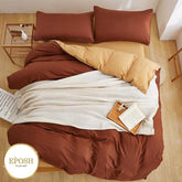 Luxury Reversible Brown And Golden Duvet Set