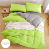 Luxury Reversible Lime Green And Grey Duvet Set