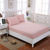 Rich Cotton Fitted Sheet with Pillow covers - Pink