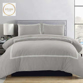 Light Grey Duvet Set With White Tripe Baratta Stitch