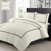 Cream Duvet Set With Black Tripe Baratta Stitch