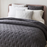 Velvet Bedspread Charcoal Grey