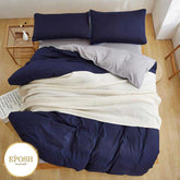 Luxury Reversible Blue And Grey Duvet Set