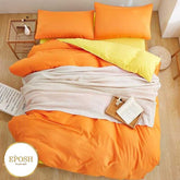 Luxury Reversible Orange And Yellow Duvet Set