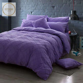 Exotic Embellish Cross Pleated Duvet Set - Purple