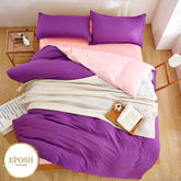 Luxury Reversible Purple And Pink Duvet Set