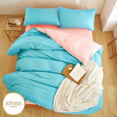 Luxury Reversible Sea Green And Pink Duvet Set