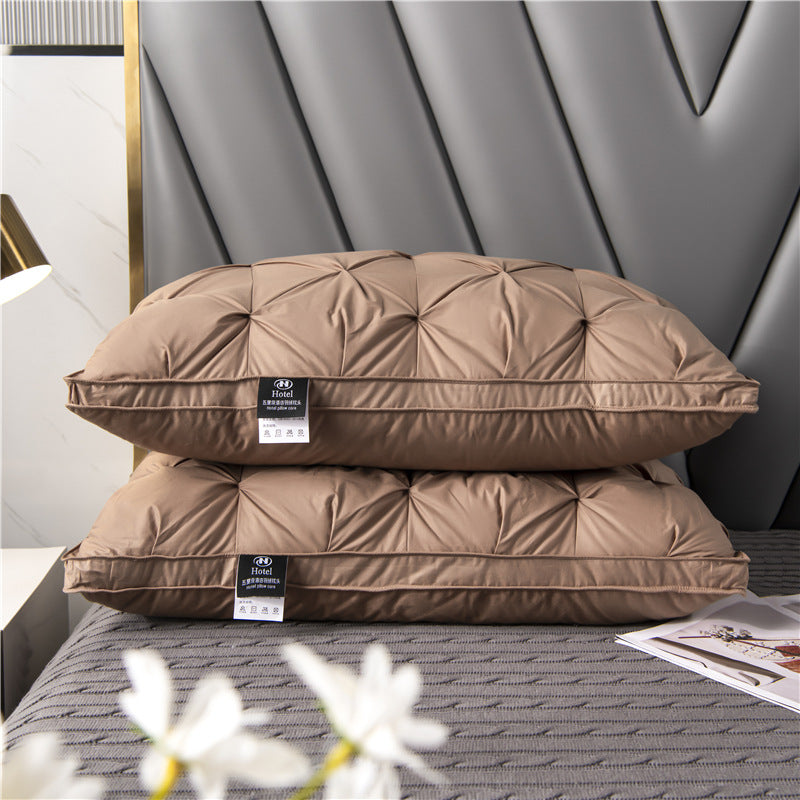 Pack of 2 Filled Pintucks Decorative Pillows - Camel