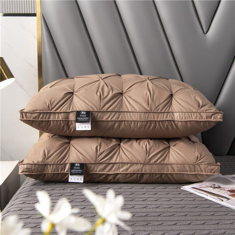 Pack of 2 Filled Pintucks Decorative Pillows - Camel