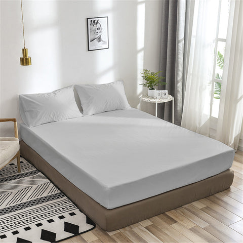 Rich Cotton Fitted Sheet with Pillow covers - Silver Grey