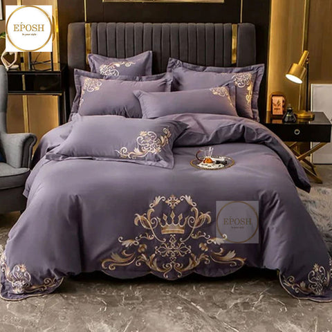 Luxury Embroidery  Duvet Set - Lavender