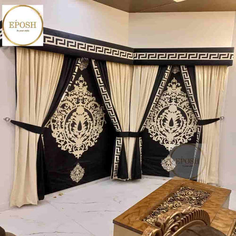 PREMIUM VELVET CURTAINS AND BLIND -012