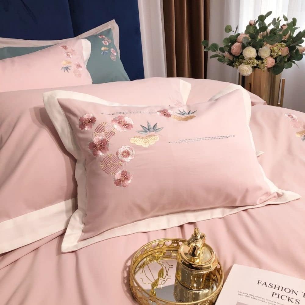 Luxury Embroidered Duvet Set - Dust Pink