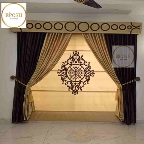 PREMIUM VELVET CURTAINS AND BLIND -013