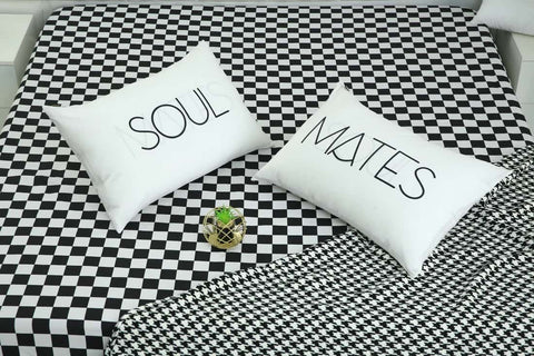 2 PCs Digital Printed Couple Pillow-SOUL/MATES