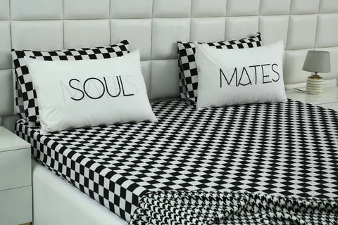 2 PCs Digital Printed Couple Pillow-SOUL/MATES