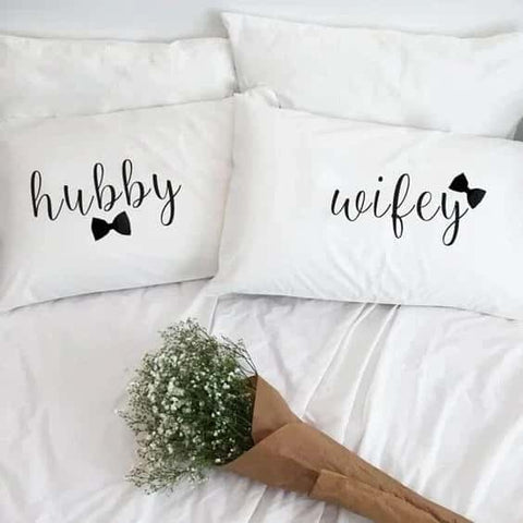 2 PCs Digital Printed Couple Pillow-Hubby/Wifey