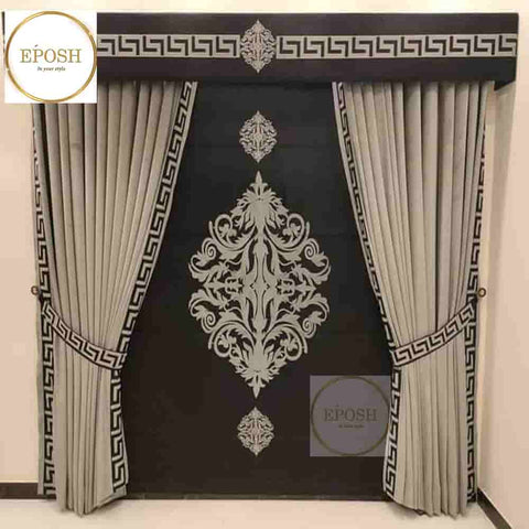 PREMIUM VELVET CURTAINS AND BLIND -016