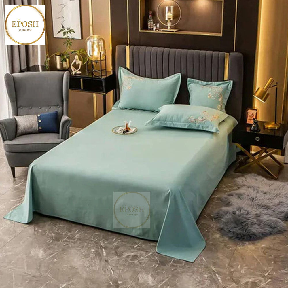 Luxury  Embroidery Duvet Set - Cyan