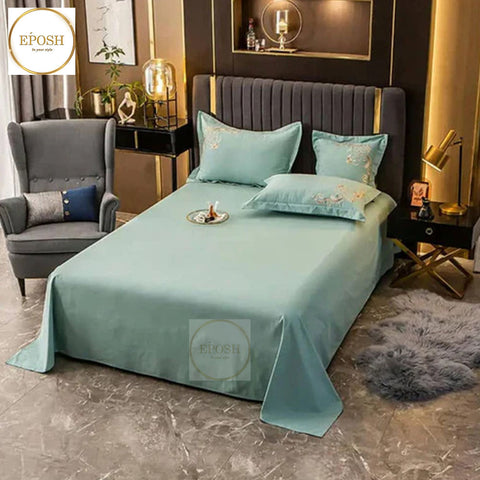 Luxury  Embroidery Duvet Set - Cyan