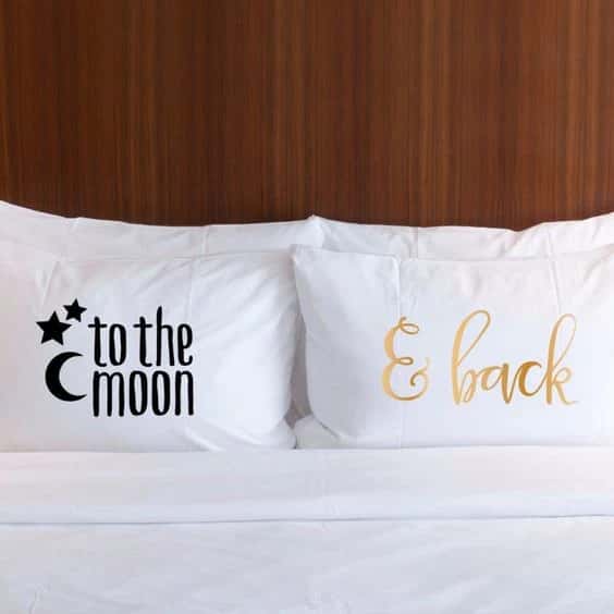 2 PCs Digital Printed Couple Pillow-Moon/Back