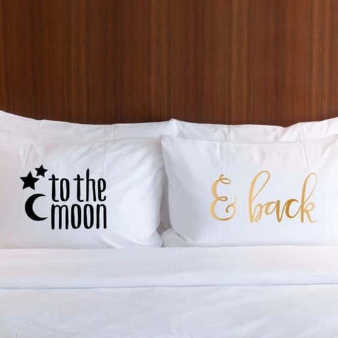 2 PCs Digital Printed Couple Pillow-Moon/Back