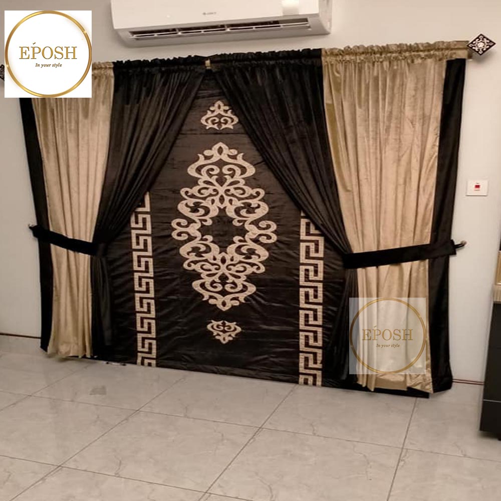 PREMIUM VELVET CURTAINS AND BLIND -034