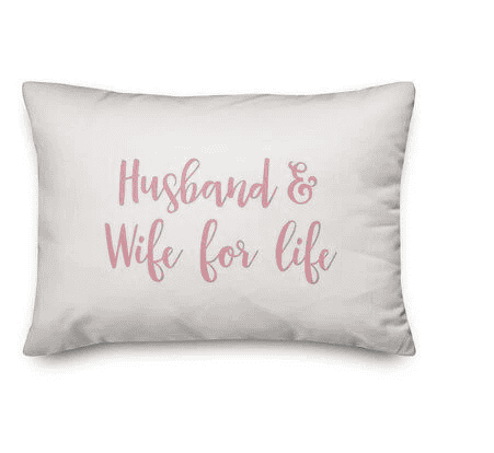 1 PCs Digital Printed Cotton Bed Pillow-Husband/Wife for life