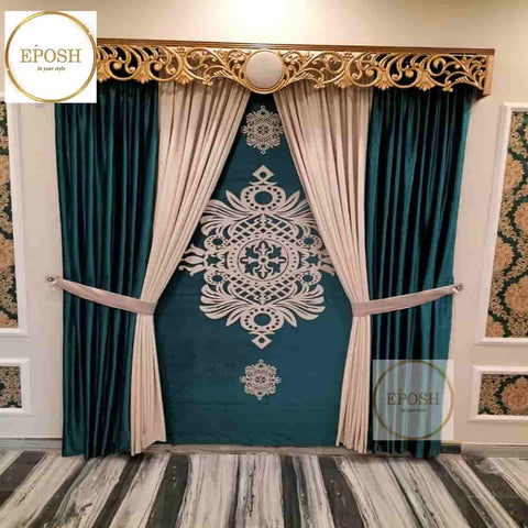 PREMIUM VELVET CURTAINS AND BLIND -001