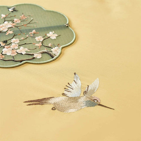 Luxury Embroidered Duvet Set - Yellow