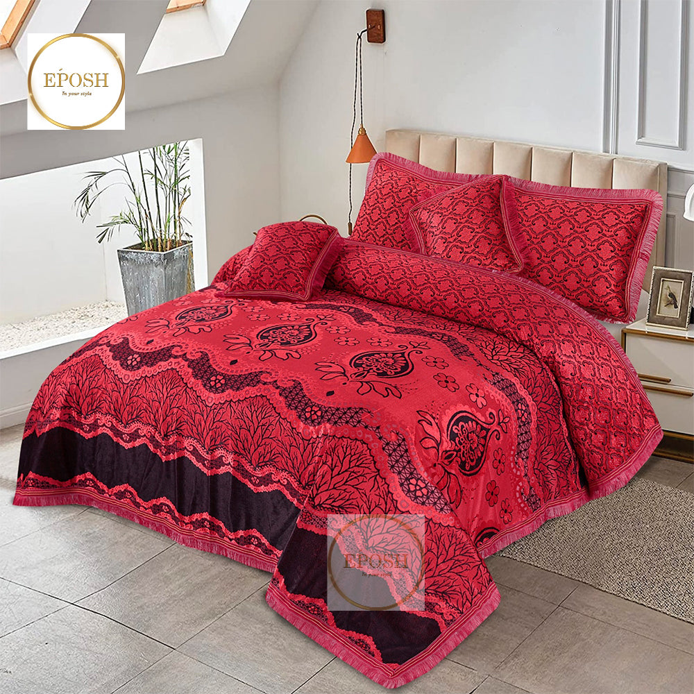 Fancy bridal Palachi Bed Sheet Set 5 Pcs - EP110