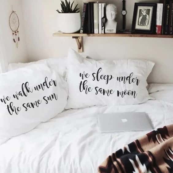2 PCs Digital Printed Couple Pillow-MOON/SUN