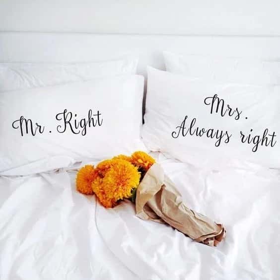 2 PCs Digital Printed Couple Pillow-Mr/Mrs Right