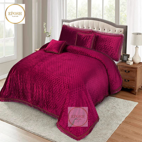 Fancy bridal Palachi Bed Sheet Set 5 Pcs - EP114
