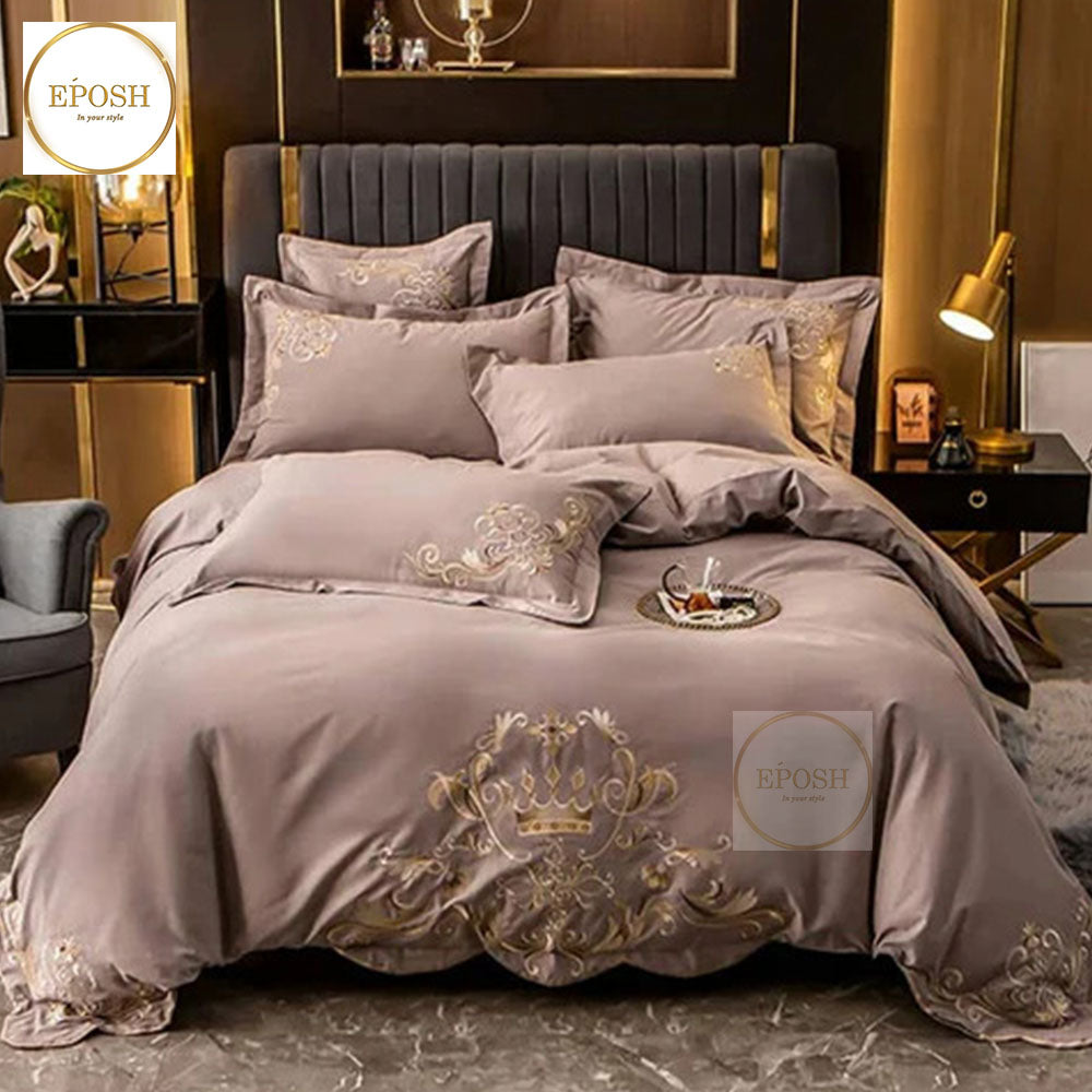 Luxury  Embroidery Duvet Set - French Beige